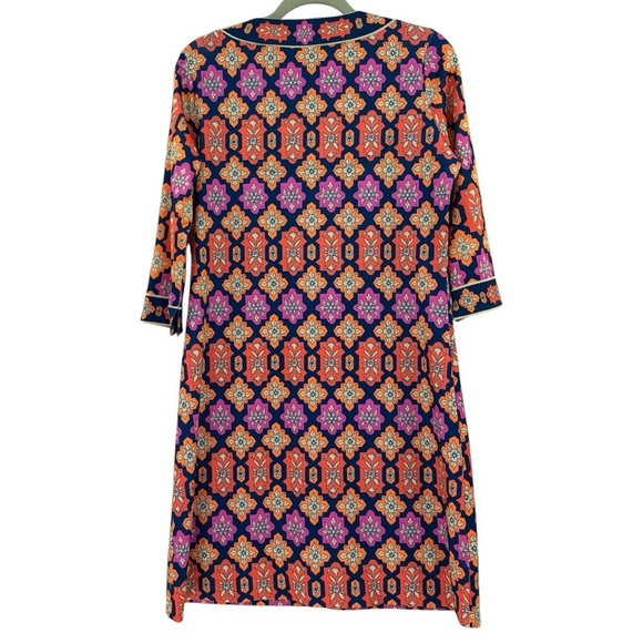 GRETCHEN SCOTT-Split Neck Print Dress Size Medium - Picture 3 of 5